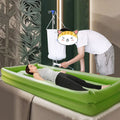 Bedside Medical Bathtub Inflatable Bed Tub with Soft Air Pillow Shower Assistive Bedridden Patients Bath Basin Kit PVC Wash Set