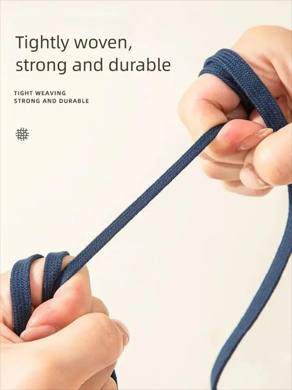 New Classic Pure Cotton Shoelaces Flat Shoelaces Sports Canvas Shoelaces for Men and Women Width 0.8cm Length 100/120/140/160cm