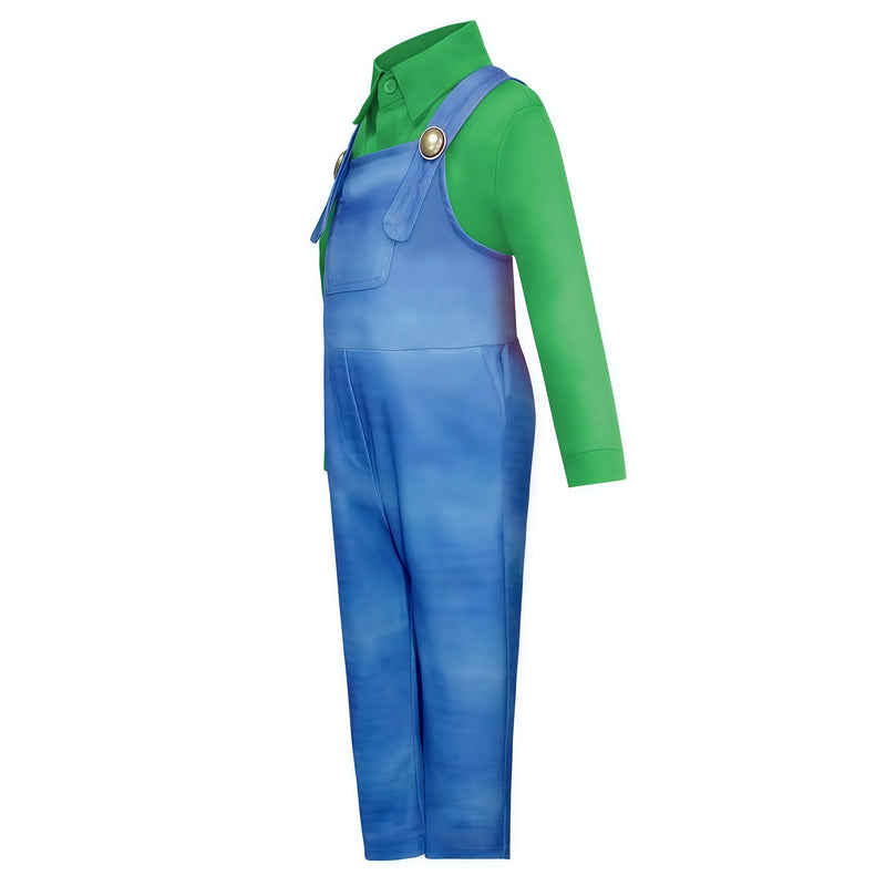 Anime Luigi Bros Game Cosplay Costume Boys Shirt Overall - View 3 | SAMAG