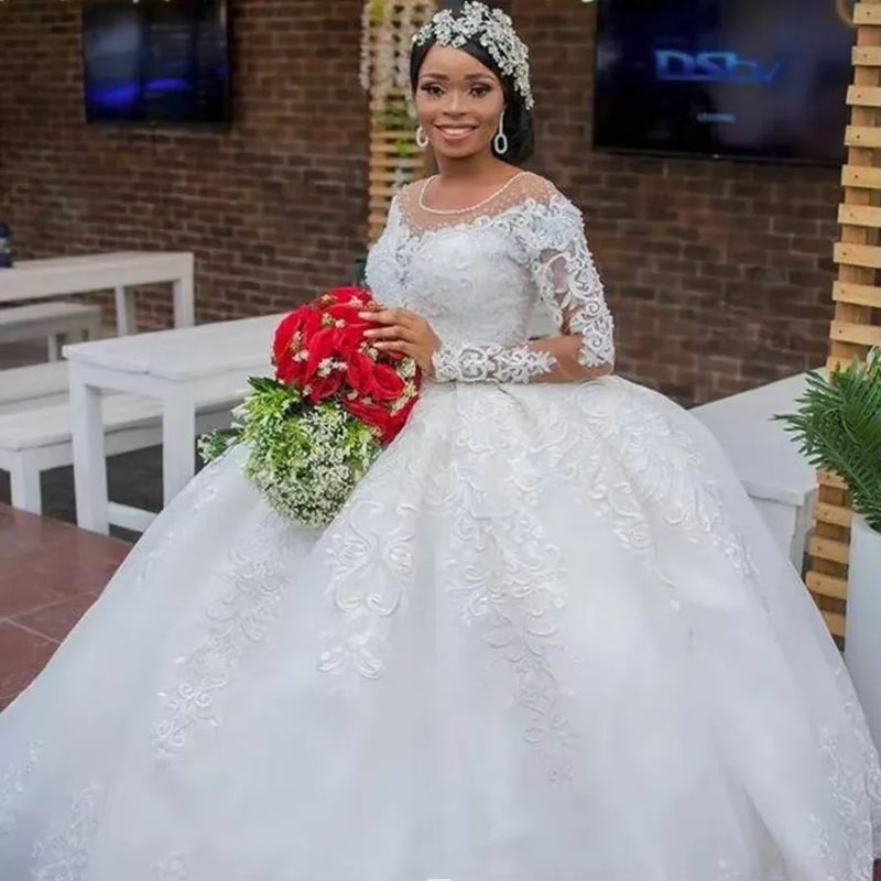 Customized Plus Size Lace Wedding Dresses Bridal Gowns - View 2 | SAMAG