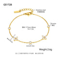 Stainless Steel 18K Gold Plated For Lucky Leaf CZ zircon Bangle Bracelet Set Stackable For Women Crystal - Visuel 4 | SAMAG
