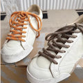1 Pair Dot Thread Twill Round Rope Shoelaces Sneaker Sport DE Training Shoes White Leather Leisure Casual DIY Shoes Lace