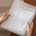 10Pcs A5 A6 A7 Binder Pockets Waterproof Zipper Pouch for 6 Ring Notebook Binder Clear Document Filing Bag Leaf Organizer Folder