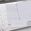 3Pcs  Toploader Decorative Stickers Set - Silver Letters & Starburst Star Design Photocard Accessories for Fans, DIY Planner Scrapbook Stationery, Album Decoration Supplies
