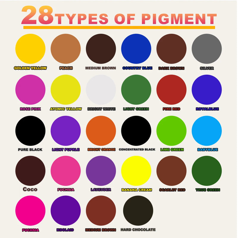 KVM 0.5oz 28 Colors Professional Tattoo Ink for Body Art Natural Plant Micro Pigment Permanent Tattoo Ink for Body Art Paint