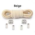 Oval Elastic Shoelace Metal Buckle Laces Unisex Quick-On/Off Shoelaces for Sneakers and Boots 1Pair/2Pair