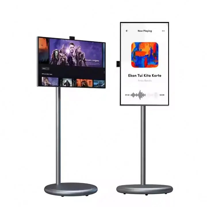 22 Inch Smart TV Ultra HD Mini LED Touch Screen with 1200W Camera Android 13 WiFi Portable Table TV for Kitchen Office Home