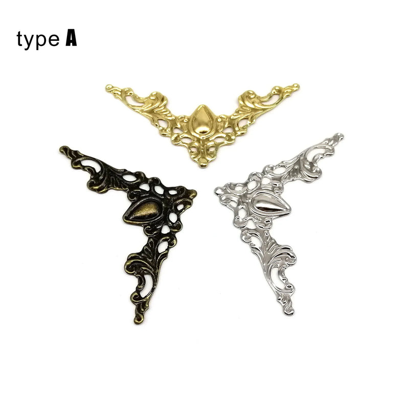 12pcs Decorative Corner Cover Edge Protector Guard for Jewelry Chest Gift Wine Wooden Box Case Book Scrapbook Photo Album Frame