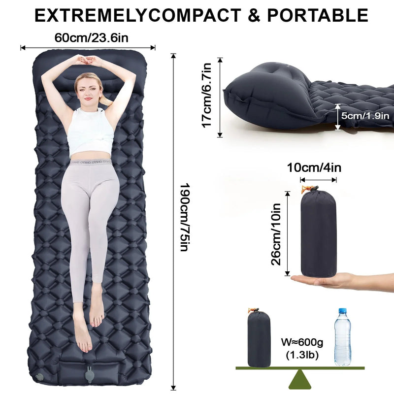 Camping Mat Self Inflatable Mattress Inflating Pad | SAMAG