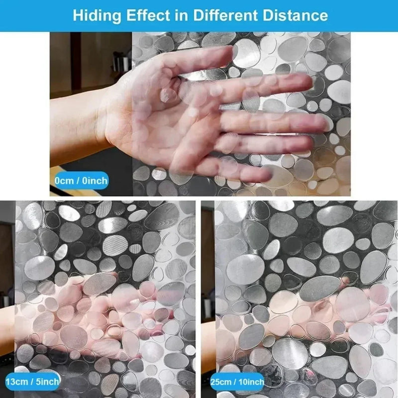 Bathroom Shower Curtain Transparent Lining Waterproof Bathtub Bathing Cover PEVA Mildew Proof Cobblestone Curtain with Hooks