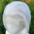 White Short Lace Front Wigs 13×4 Short Bob Cut Heat Resistant Wig Straight Glueless Lace Synthetic Hair Wig for Cosplay Daily