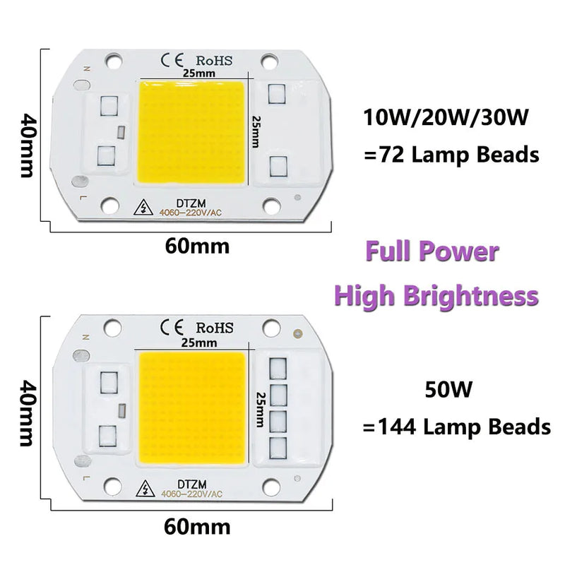 10W 20W 30W 50W AC220V  LED COB chip Engine Smart IC Chips For DIY LED Floodlight Spotlight Lamp