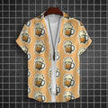 Hawaiian Shirt For Men 3d Beer Printed Short Sleeve Party | SAMAG