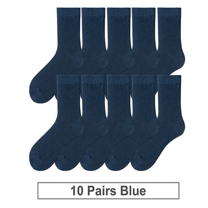 10 Pairs Men's Cotton Socks New Styles Black Business | SAMAG