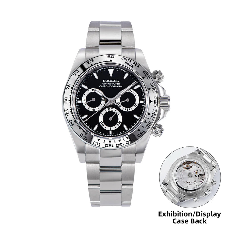 Sugess Panda Diver Chronograph Mens Watch Automatic Peacock SL-4801 Movement Luxury Waterproof Mechanical Wristwatches 2024 New