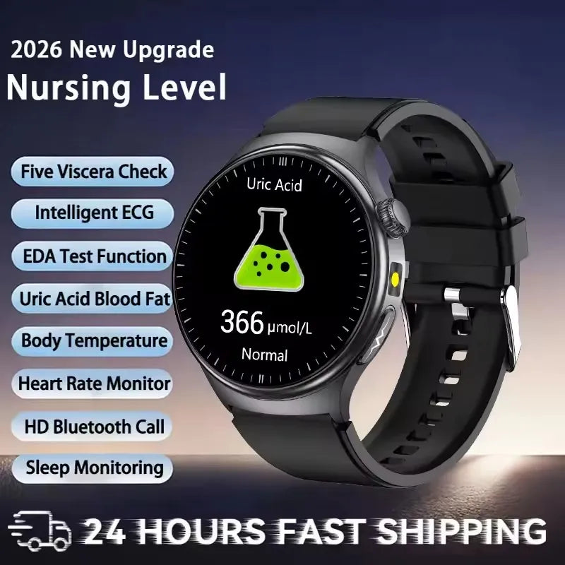 2026 New Health Sport ECG AI Diagnosis Smart Watches Men Heart Rate Blood Pressure IP68 Waterproof Smartwatches For Men Women