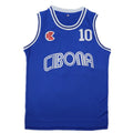 CIBONA Basketball Jersey #10 Petrovic High-Quality Blue Outdoor Sportswear with Embroidery Ventilation for Sports Fans