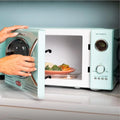 2026 hot sale l L Retro Countertop Microwave Oven, 800-Watt, 0.9 Cu Ft - 12 Pre-Programmed Cooking Settings - Digital Clock, Kit