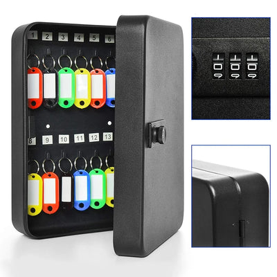 Key Storage Lock Box 20 Hooks Combination Cabinet Security with Key/Code Locking Safe | SAMAG
