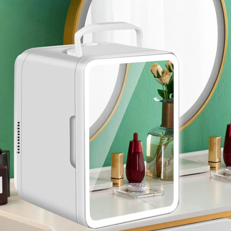 Portable Refrigerator 110V / 12V DC Cooler Portable Small Refrigerator for Food Beauty Makeup Driving Travel Dorm Room