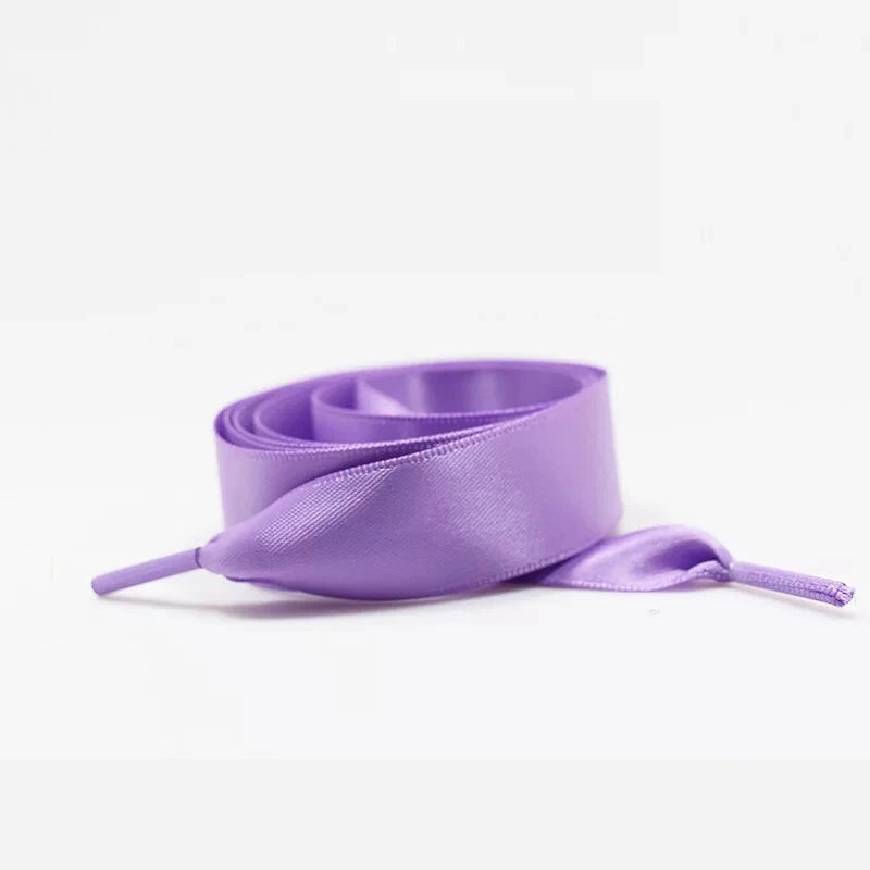 1 Pair Satin Silk Ribbon Shoelaces for Sneaker Shoe Laces Canvas Shoe Laces 2cm Width 80cm/100cm/120cm Length Shoelace