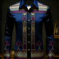 New men's long sleeved shirt with gold lotus 3D printed | SAMAG
