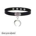 Woman Black Punk Choker Collar Necklace Sexy PU Leather Heart Lock Key Spike Chocker Gothic Cosplay Accessories Party Jewelry