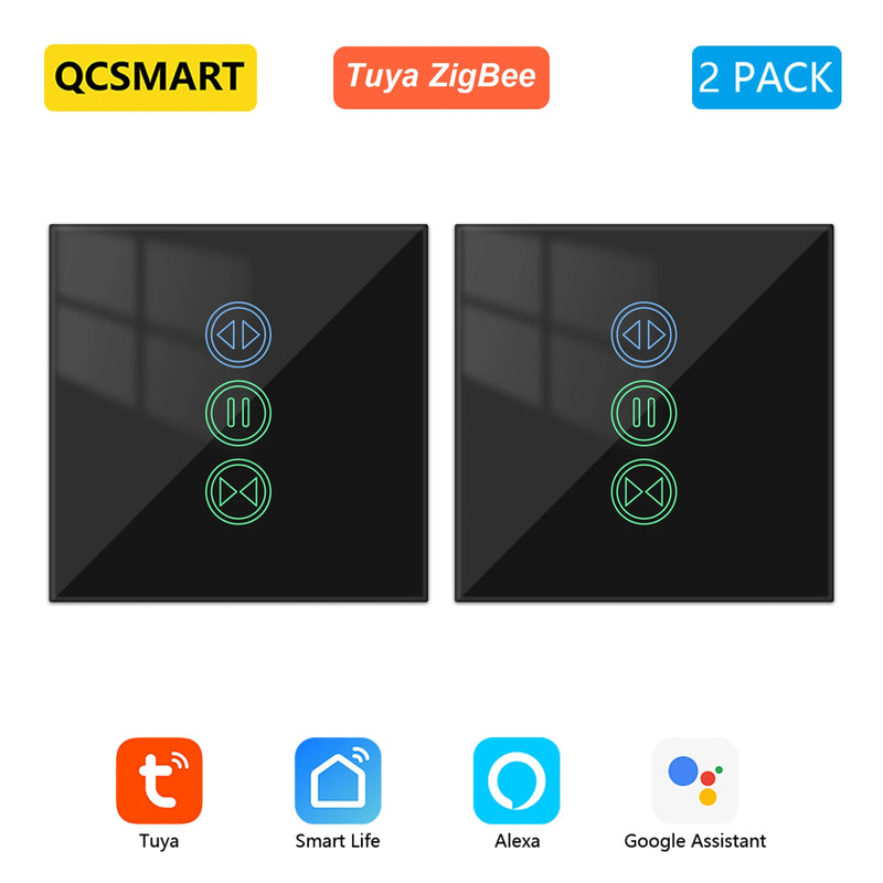 ZigBee 3.0 Curtain Roller Shutter Switch For Tubular Motors Remote Tuya Smart Life App Control Backlight Home Assistant Alexa