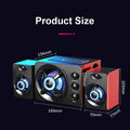 HIFI 3D Stereo Speakers Colorful LED Heavy Light AUX USB Wired Wireless Bluetooth Audio Home Theater Surround Sound Bar TV