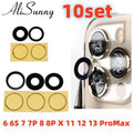 AliSunny 10pcs Back Camera Glass for iPhone 7 8 Plus 6 6S 6Plus 7Plus X XR XS Max 11 12 Rear Cover Lens 3M Sticker Holder Parts