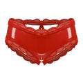 Lingerie for Ladies Women's Erotic Panties Crotch Open Sex Wet Look Porn Underwear Patent Leather Lace V-Back mujer Mini Briefs