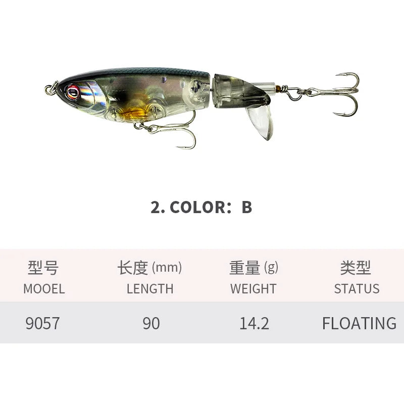 90mm 14g Rotating Tail Fishing Lures Flexible Whopper | SAMAG