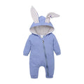 0-18M Newborn Baby Boys Girls Rompers Cotton Cartoon Bunny 3D Rabbit Ear Hoodie Overall Toddler Jumpsuit Infant Carnival Costume