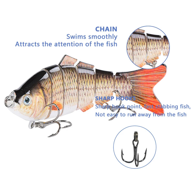 4 Inch 6 Segments Jointed Hard Artificial Fishing Lures | SAMAG