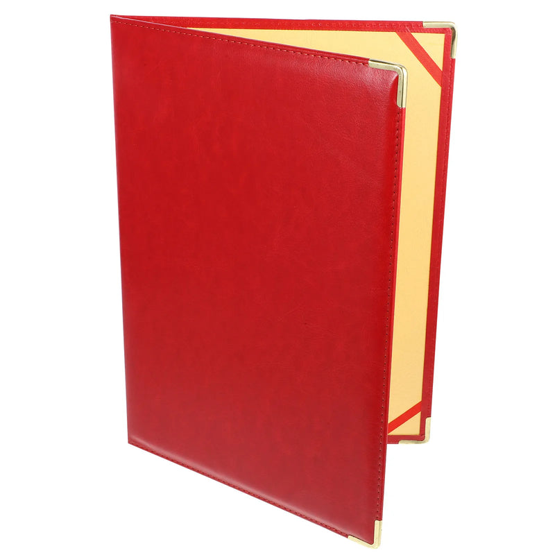Stylish Red File Folder Portfolio Organizer for Office Business Interview Resume Documents Card Pen Storage Binder Loose Leaf
