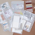 A5A6  5Pcs Binder Zipper Folders For 6-Ring Notebook Binder Transparent Loose Leaf Document Filing Bags