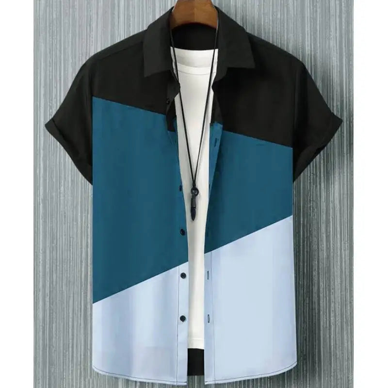New Shirts For Men 3d Patchwork Plaid Printed Clothing | SAMAG