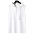 New sleeveless vest top for men with a casual temperament, trendy and lazy men's youth, trendy and trendy hooded (non removable)
