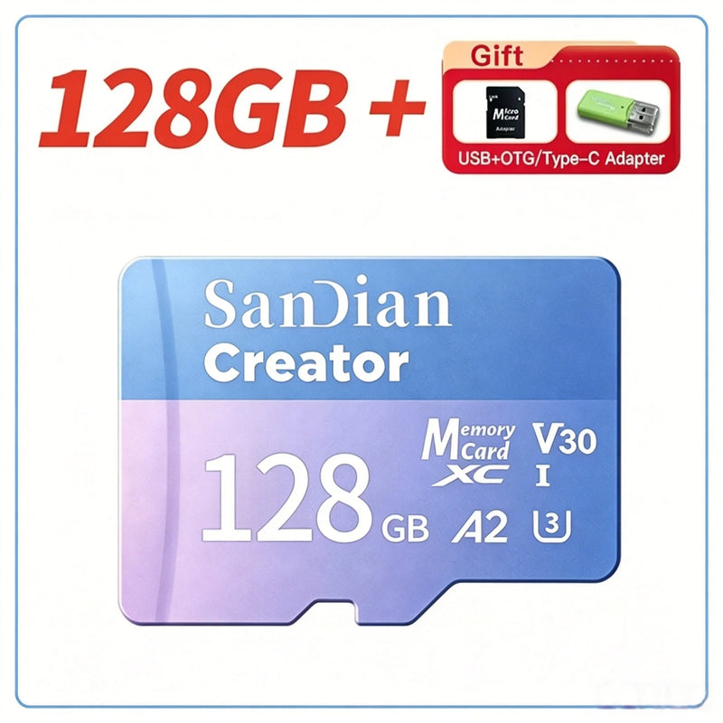 2026 New Class 10 High Speed Micro TF SD Memory Card Multi Capacities Storage For Camera Drone Dash Cam Smartphone