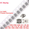 5-100pcs 3*3 Trimmer Resistance Potentiometer SMD 3X3 Adjustable Variable Resistor 100 200 500 1K 2K 5K 10K 20K 50K 100K 1M Ohm