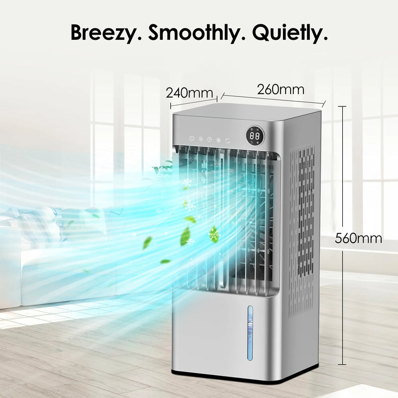 Large Floor Standing Air Conditioner, Fast Cooling Water Ice Cooler Fan, 24H Timer, Oscillating, for Living Room, Air Cooler Fan