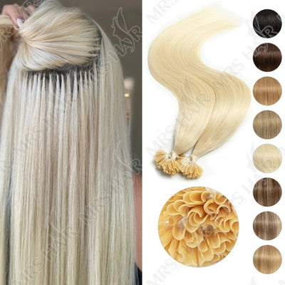 U Tip Fusion Hair Extensions Blonde Natural Real Human | SAMAG