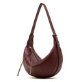 BURMINSA Genuine Leather Soft Cowhide Half Moon Hobo Bag Women Shoulder Crossbody Purses Casual Daily Crescent Underarm Handbags