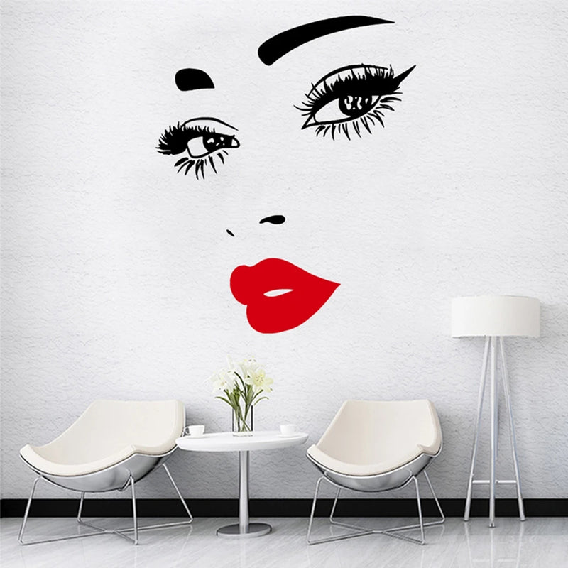 1 pc amazing salon dressed waterproof Wall Sticker Pvc Stickers Art Paper For home Bedroom Background