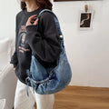 Korean Hobo Bags Women Comfortable and Versatile Texture Crossbody Bags Denim Storage Bags Casual Trendy Simple Shoulder Bag