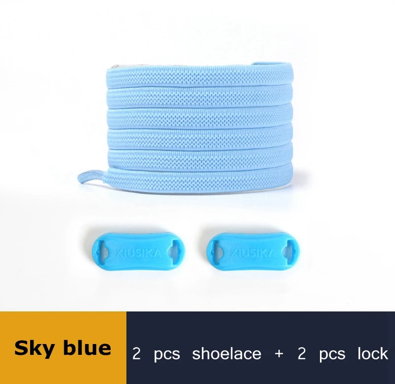 Elastic Shoe Laces Buckle Lock No Tie Shoelaces Sneakers Flat Woven Shoelace without Ties Kids Adult Rubber Bands for Shoes