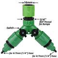 KESLA 1pcs Drip Irrigation Tap Adapter 2-Way 4-Way Splitter for Garden 1/4'' Hose Automatic Watering System Kit Bonsai Pot Plant