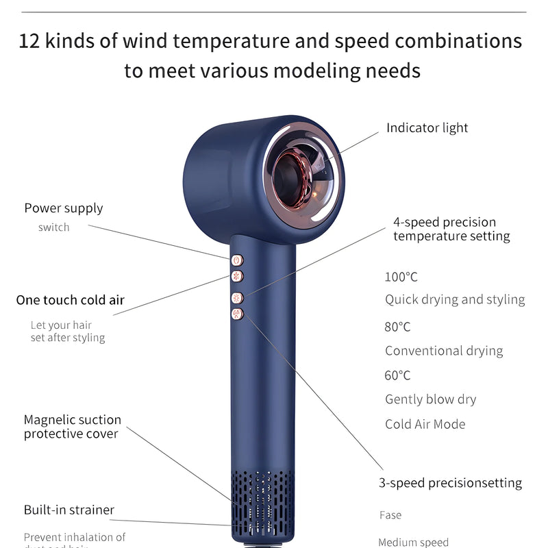 1600W High Power Negative Ion Hair Stylist Barbershop Special Silent Blower Constant Temperature Hair Care