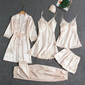 5-piece Set of Women's Sleepwear Sexy Silk Nightgown Lace | SAMAG