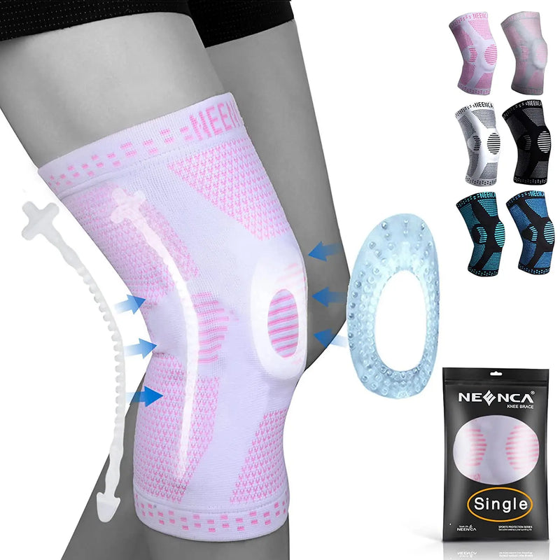 NEENCA Copper Knee Brace Knee Support with Patella Gel Pad &Side Stabilizers for Knee Pain Sport Arthritis ACL Joint Pain Relief